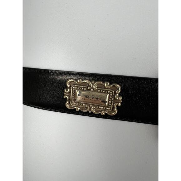 Fossil Black Leather Belt With Silver Accents Size Large Western Boho Rodeo - Picture 2 of 10